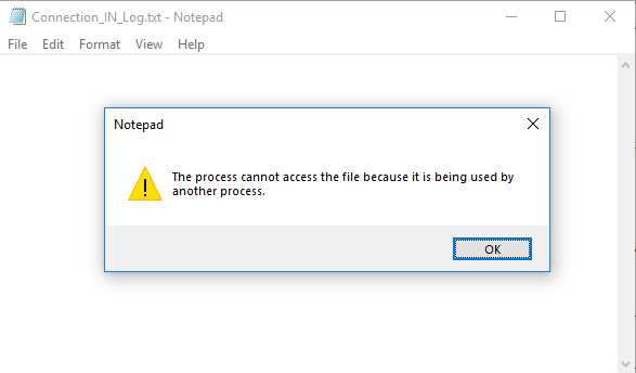 Cannot delete logs while in control